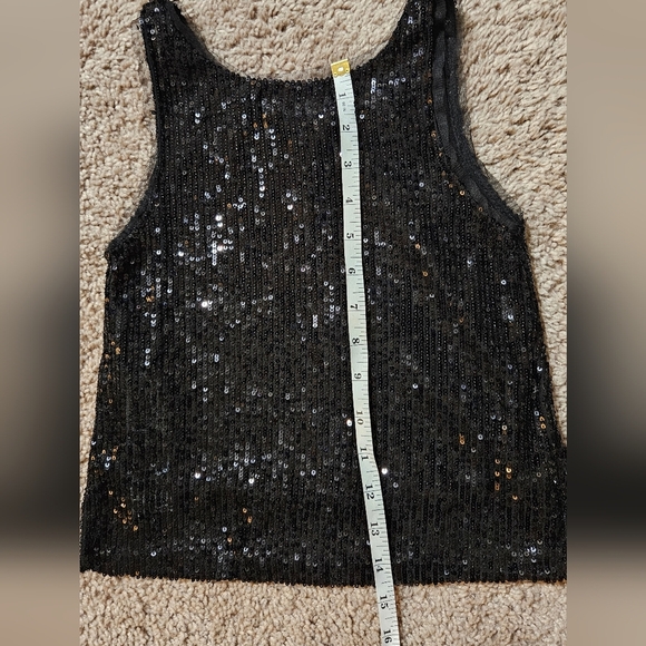 Zara Black Sequin Tank Top - Picture 10 of 11